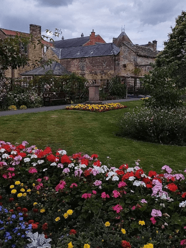 A beautiful bed of flowers has been picked clean of rubbish by Contours Holidays.
