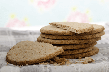 A stack of oatcakes, ideal trail food for walkers and runners alike.