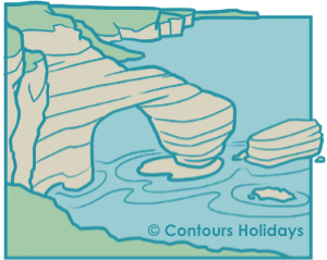 Art of the Green Bridge of Wales, found on the Pembrokeshire Coast Path.