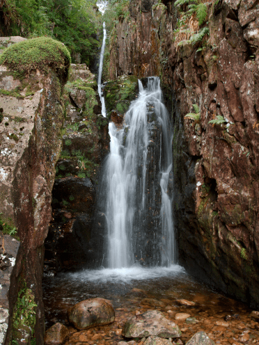 Scale Force by Paul Albertella. This huge waterfall plummets 170 feet between sheer slabs of rock.